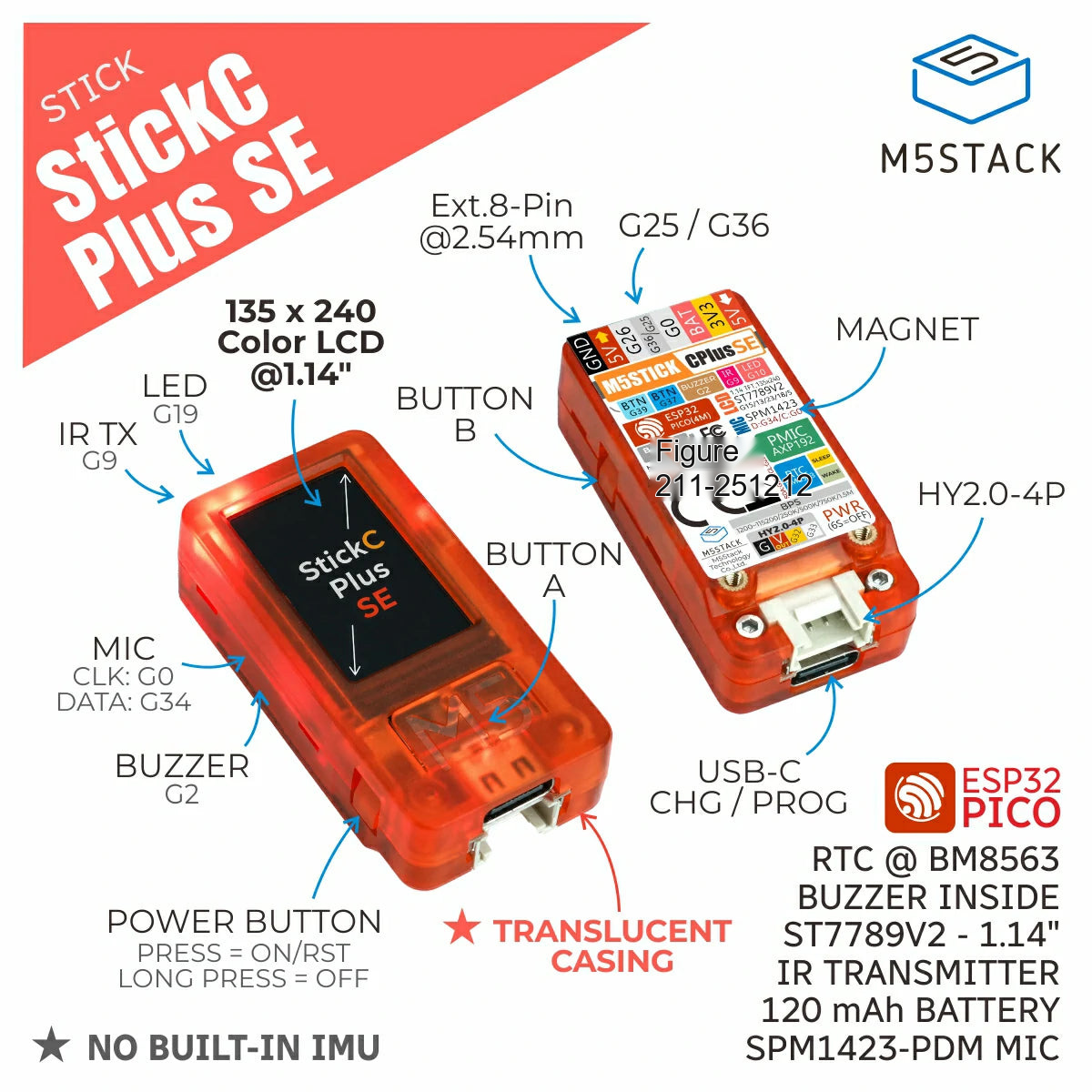 M5Stack M5StickC PLUS SE ESP32 - M5Stickc review and price