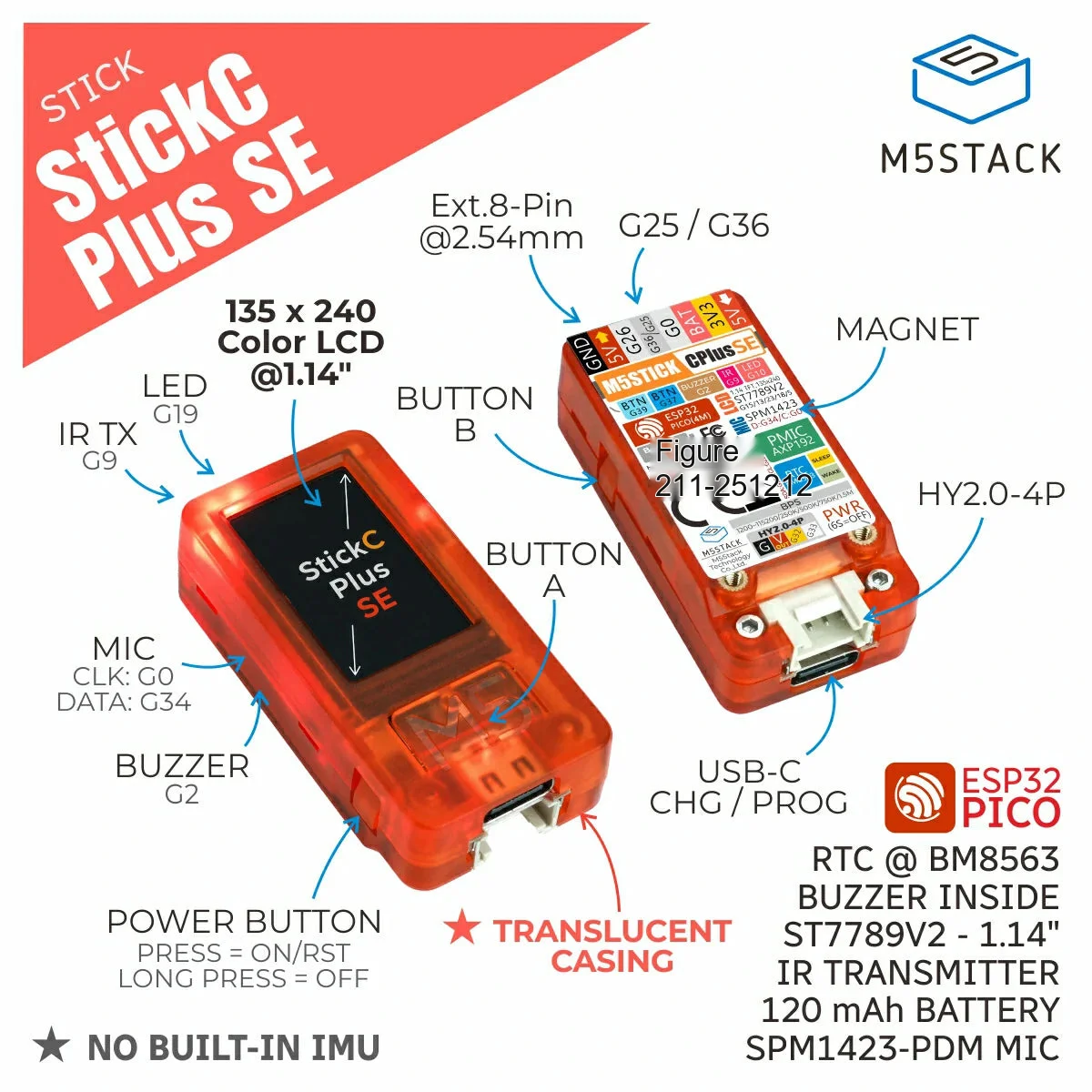 M5Stack M5StickC PLUS SE ESP32 - M5Stickc review and price